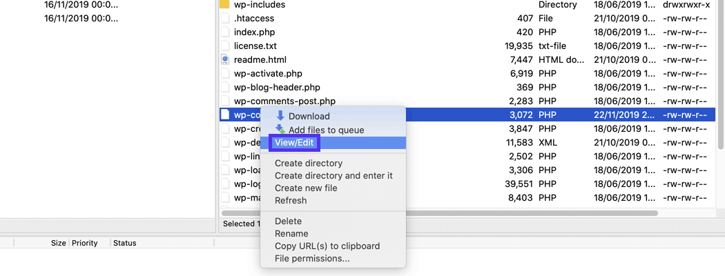 您可以直接从FileZilla编辑文件