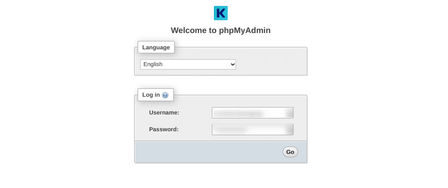 phpMyAdmin登录页面
