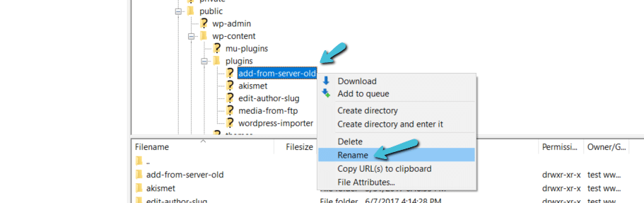 重命名WordPress插件文件夹