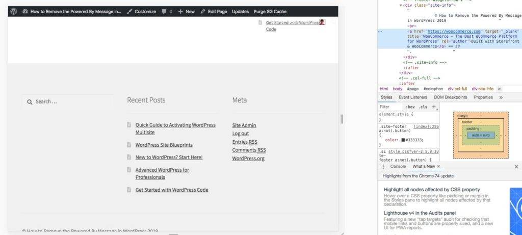 Storefront主题中添加信用信息的HTML