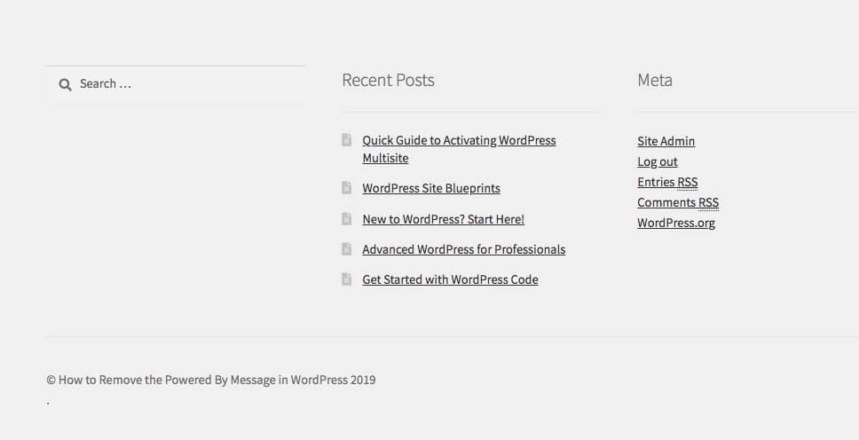 从Storefront主题中删除的页脚信用