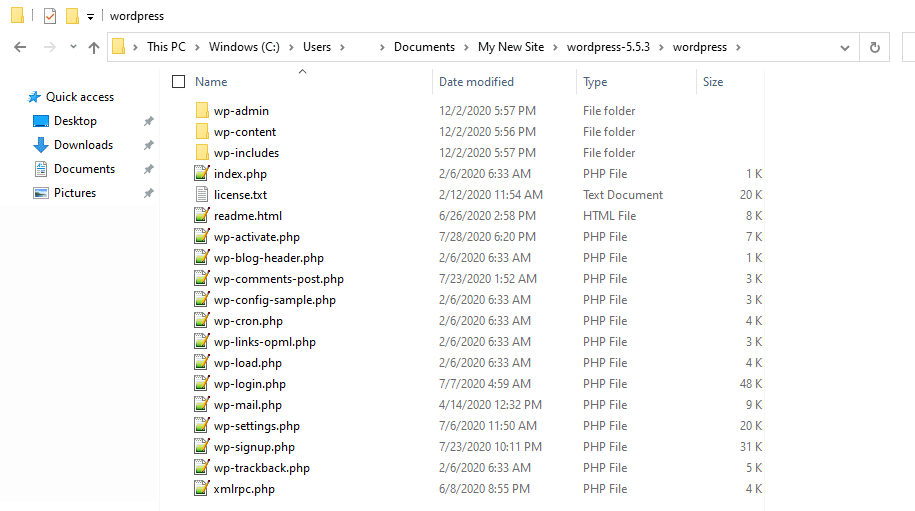 WordPress核心文件 WordPress核心文件