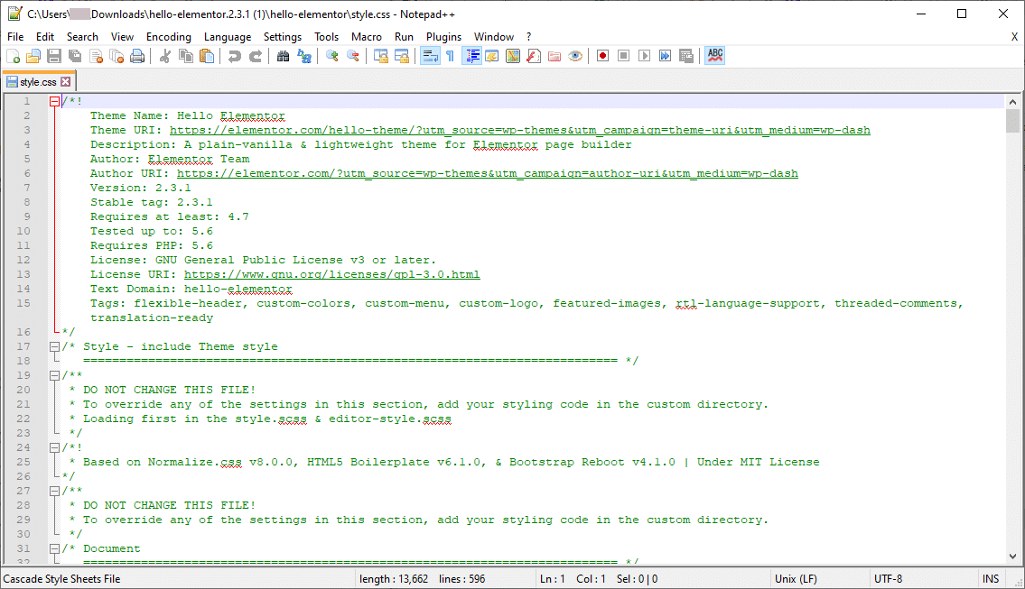 style.css样式表示例