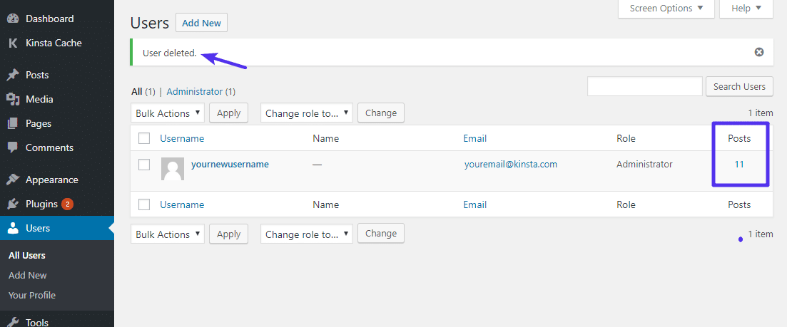 验证您的所有旧文章是否都与您的新用户名相关联