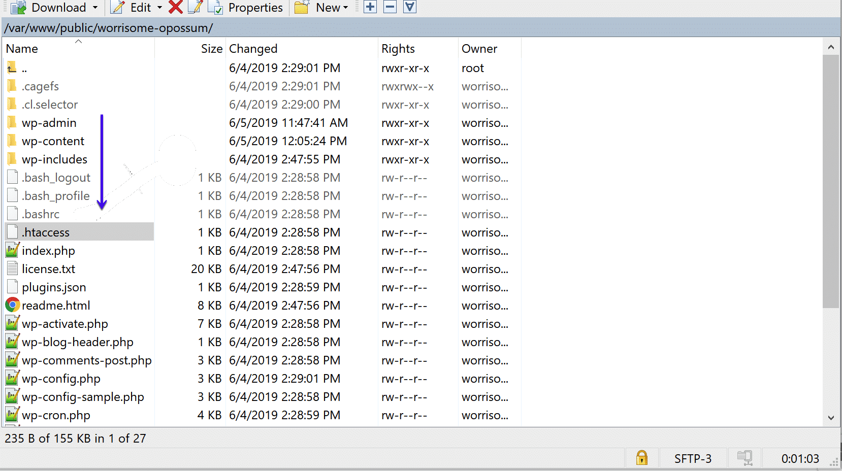 WordPress站点的.htaccess文件所在的位置