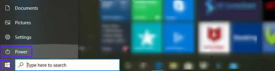 Windows中的电源按钮