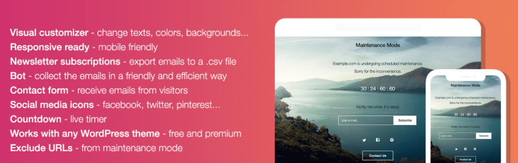  WP Maintenance Mode插件