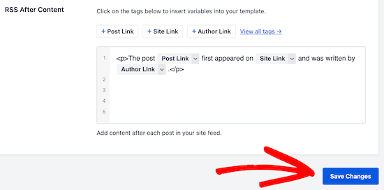 自定义RSS Feed页脚内容