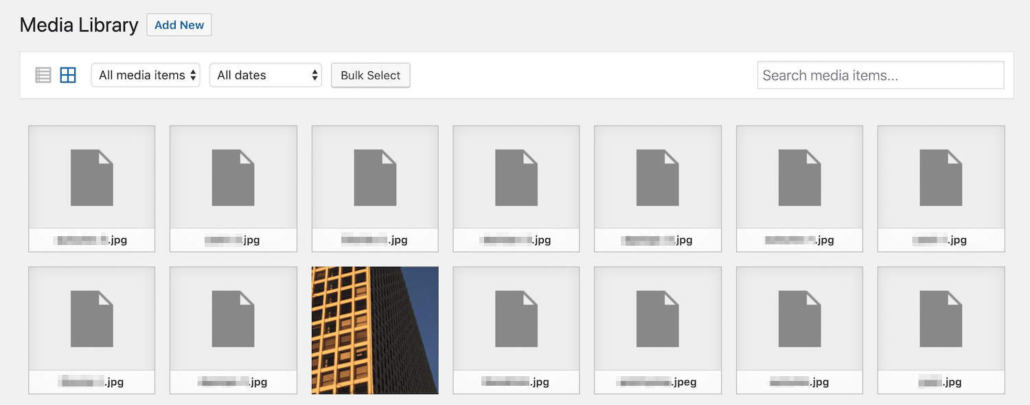媒体库图片无法正常显示
