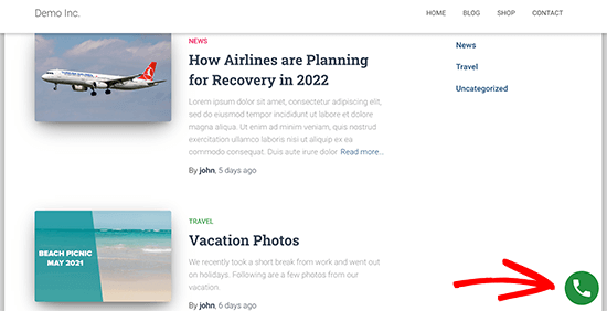 电话呼叫按钮外观