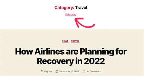 按分类订阅RSS Feed