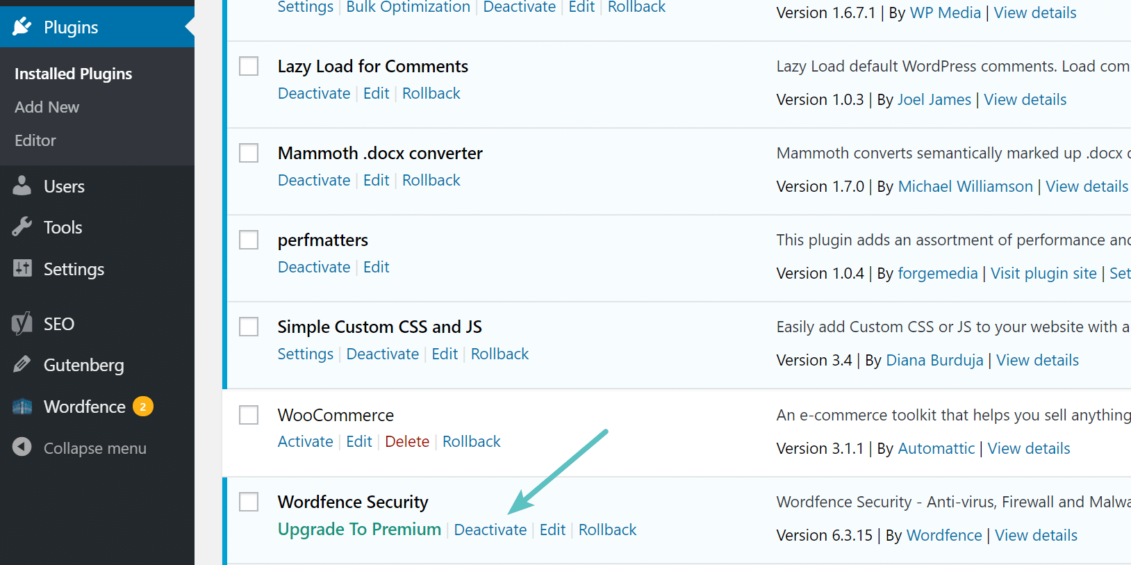 禁用WordPress插件