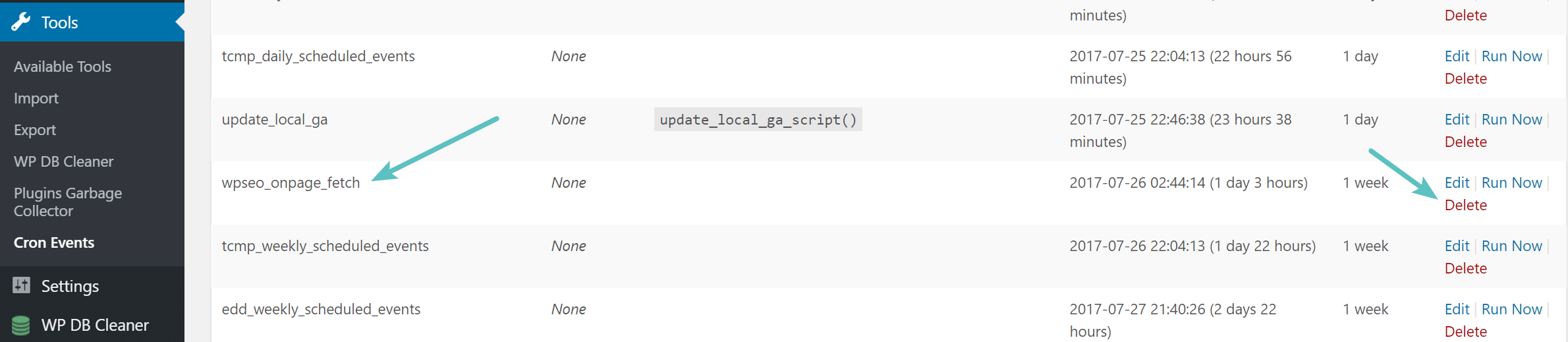 删除wpseo_onpage_fetch cron作业