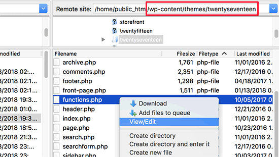FTP编辑主题文件