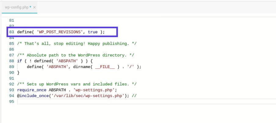 手动启用WordPress修订版本