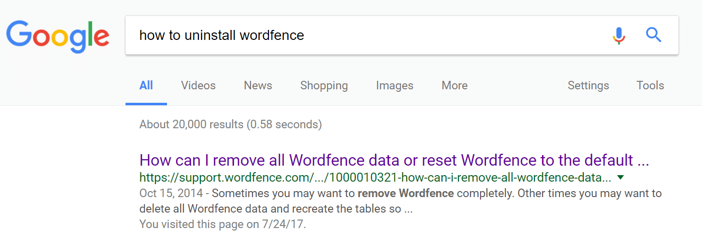如何卸载Wordfence