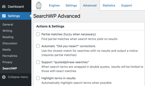 SearchWP高级设置