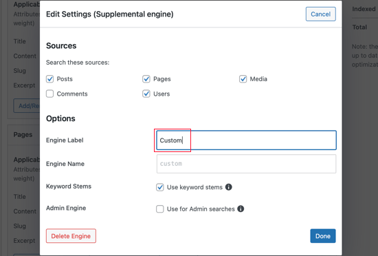 SearchWP自定义搜索源