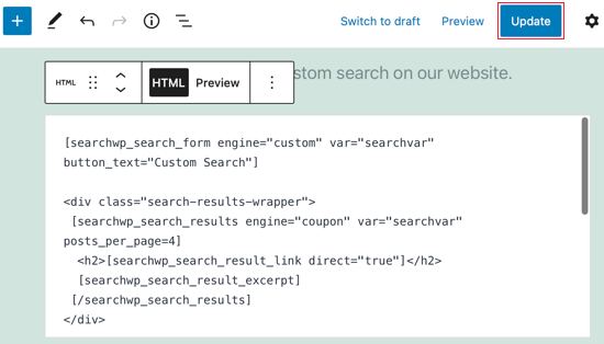 编辑搜索短代码