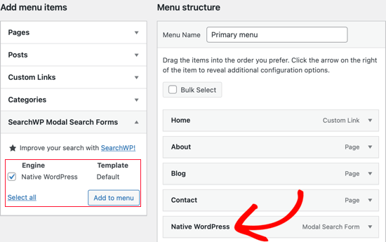 添加搜索栏至主题菜单