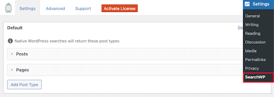 SearchWP插件设置