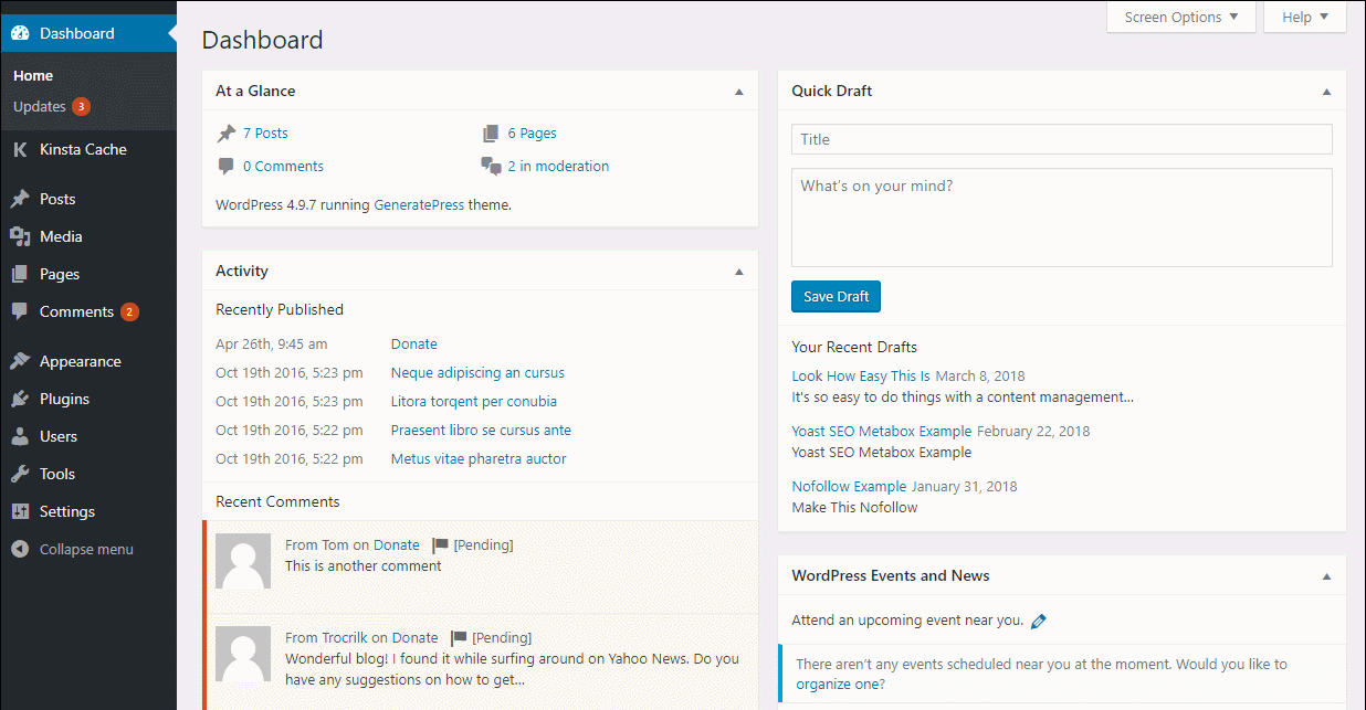操作中的评论快捷键示例