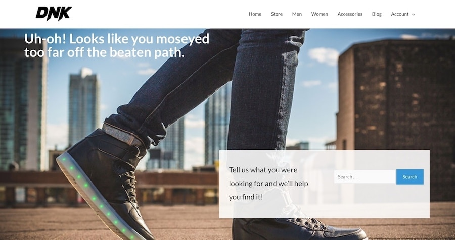 带有搜索栏的404页面示例