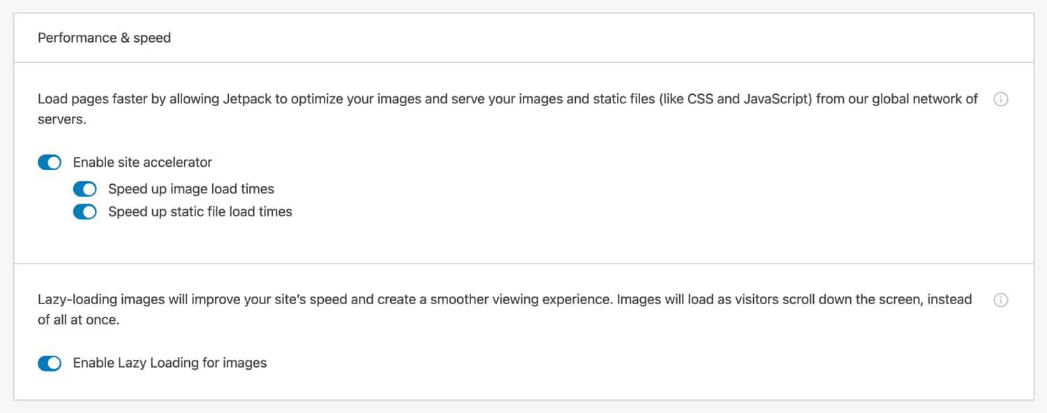 Jetpack性能和速度设置 Jetpack性能和速度设置