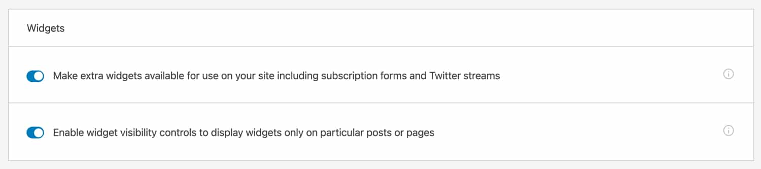 Jetpack小工具设置 Jetpack小工具设置
