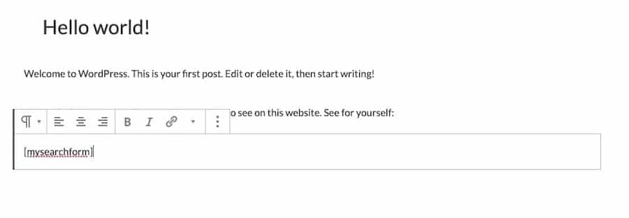 用于向您的网站添加搜索栏的自定义短代码