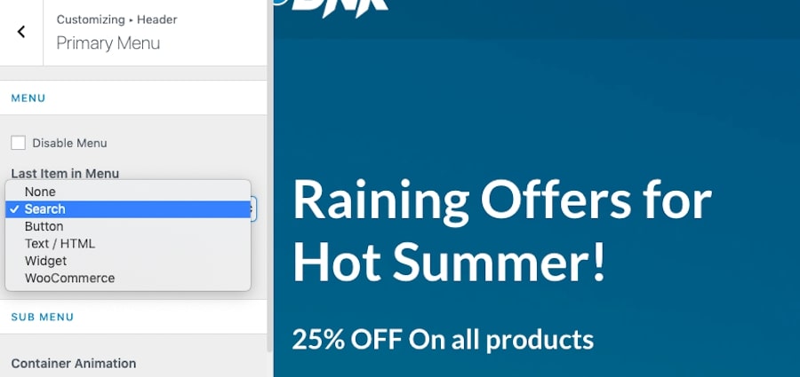 WordPress – 在菜单中添加搜索栏