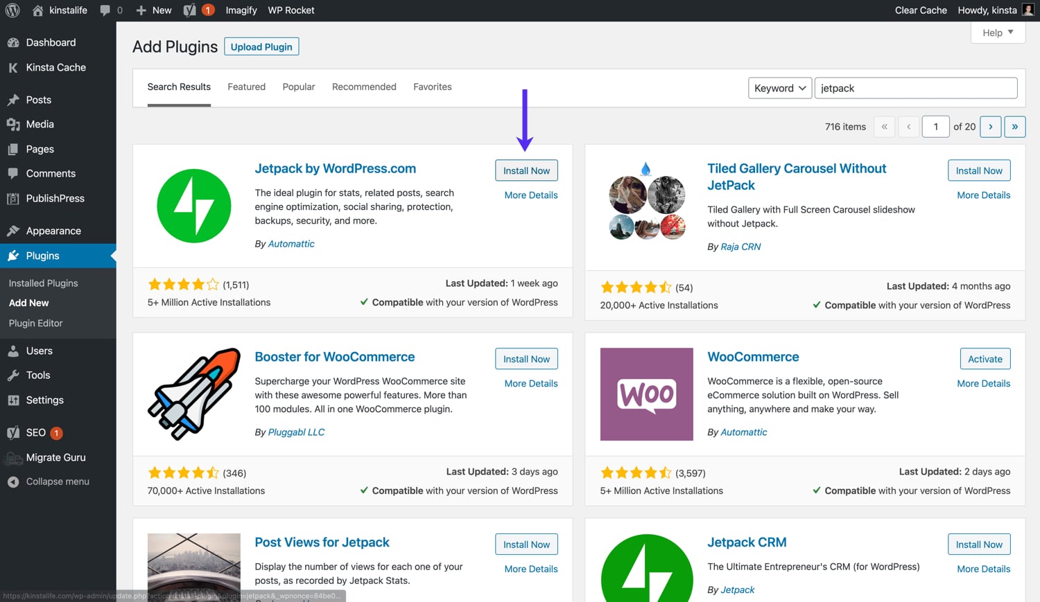 从WordPress插件库安装Jetpack 从WordPress插件库安装Jetpack