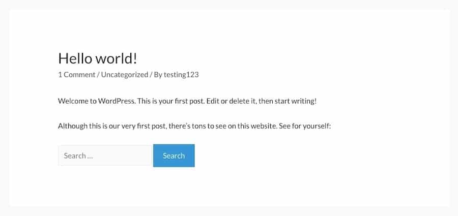 添加了短代码的搜索栏