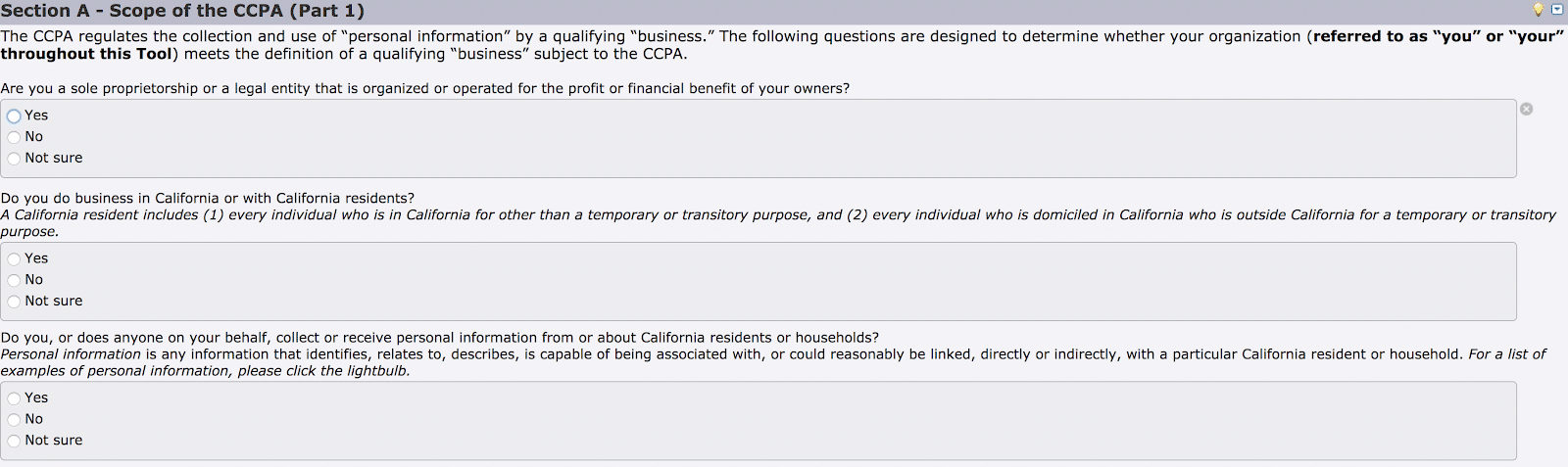 Orrick's CCPA Readiness Assessment