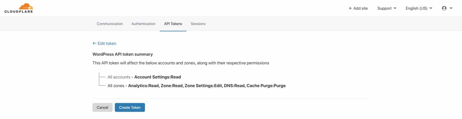 确认Cloudflare API令牌的创建 确认Cloudflare API令牌的创建