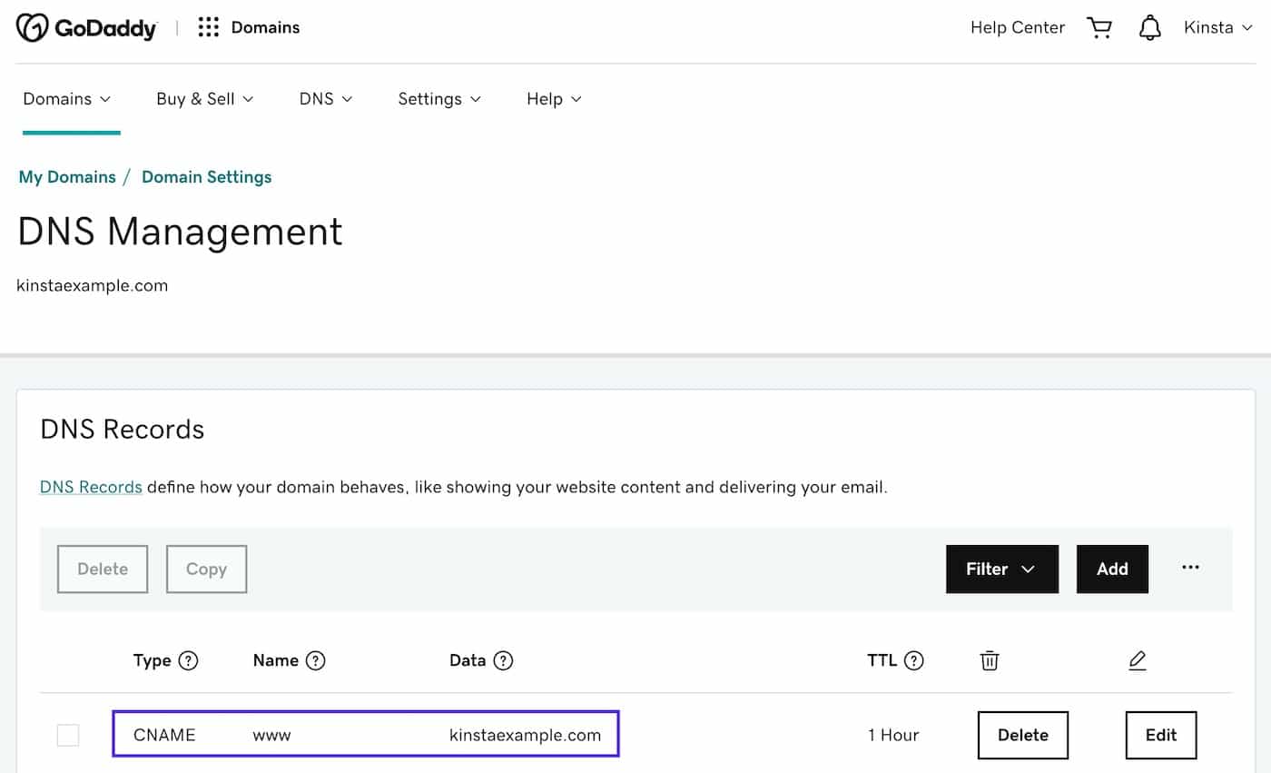 GoDaddy DNS中的www CNAME GoDaddy DNS中的www CNAME