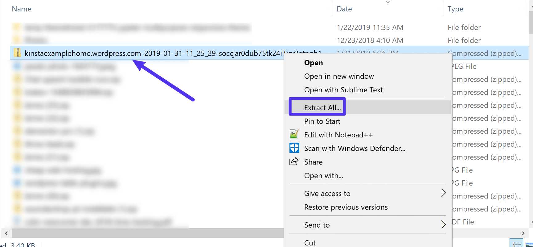 解压您下载的ZIP文件