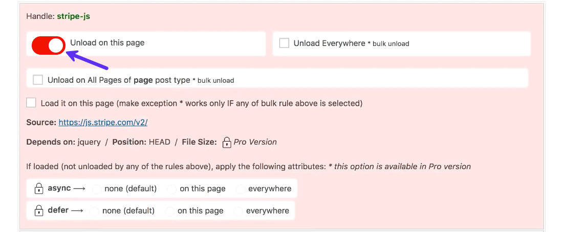 使用Asset Cleanup卸载Stripe支付网关脚本 使用Asset Cleanup卸载Stripe支付网关脚本