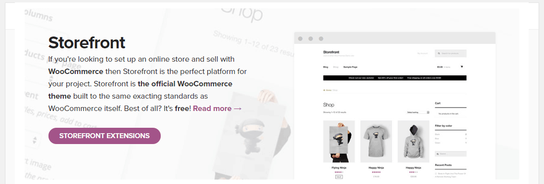 Storefront是WooCommerce的官方主题 Storefront是WooCommerce的官方主题