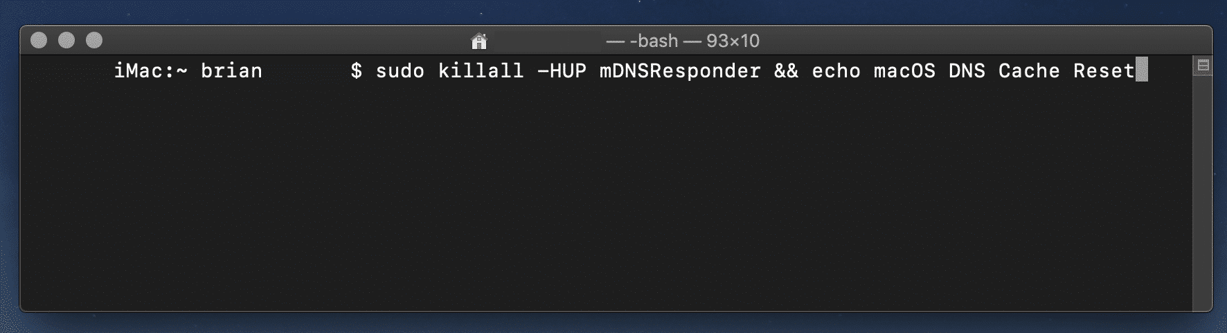 清除Mac的DNS缓存