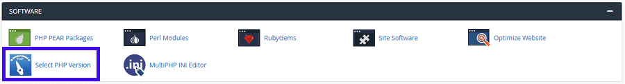在cPanel中选择PHP版本