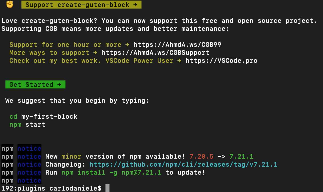 使用create-guten-block成功创建Gutenberg区块