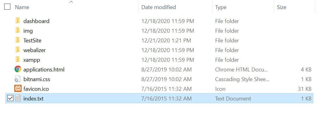 重命名的index.txt文件