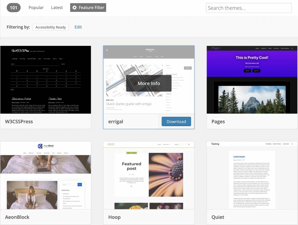 可访问性就绪主题列表
