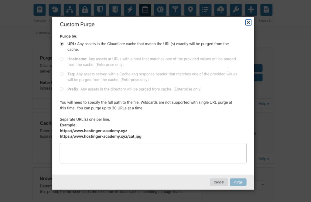 Cloudflare缓存清除两种方式