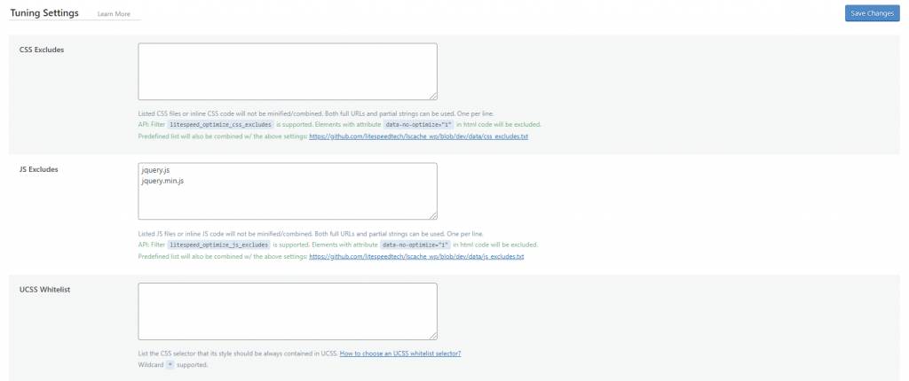 Tuning设置 Tuning设置