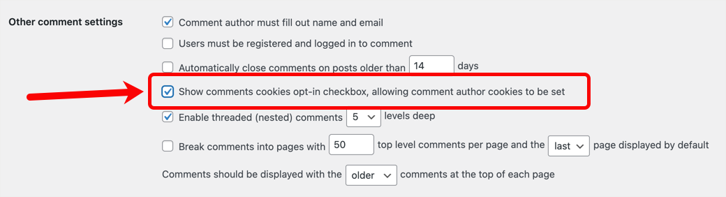 禁用保存名称和电子邮件选项
