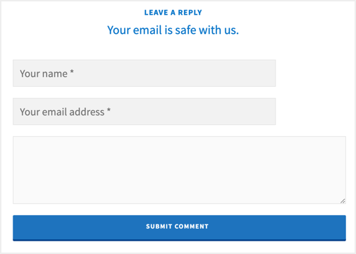 评论表单中的网站URL已删除