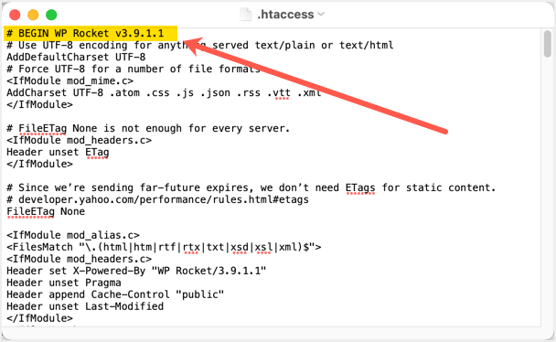 删除WP Rocket htaccess条目