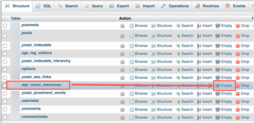 空数据库表内容